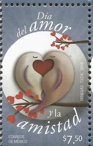 J) 2018 MEXICO, DAY OF LOVE AND FRIENDSHIP, DOVE AND HEART, MNH