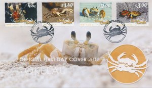 Crabs Stamps Tokelau 2015 FDC Marine Animals Crustaceans 4v Set