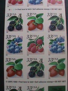 ​UNITED STATES-2000-SC# 3404-7 THE AMERICAN BERRIES-MNH BOOKLET VERY FINE