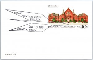 US POSTAL CARD SPECIAL EVENT POSTMARK CHICAGO PHILATELIC SOCIETY EXHIBITION '78