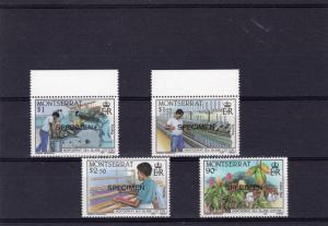 MONTSERRAT 1985 Sc#569/572 COTTON INDUSTRY Set (4) Specimen MNH