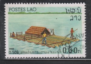 Laos 393 River Vessels 1982