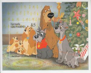 1987 Grenada Grenadines Disney Lady & the Tramp SS (Scott 996) MNH