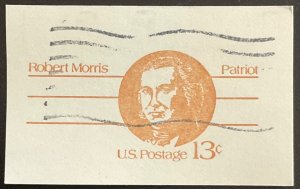 US #UX93 Used Postal Card Cut Square Single Robert Morris L35