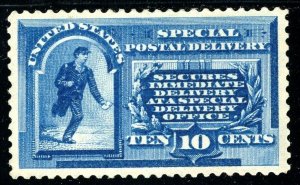 USAstamps Unused FVF US 1885 Special Delivery Scott E1 RG +Cert SCV $600+