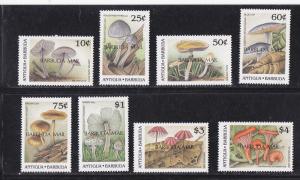 Barbuda # 1083-1090, Mushrooms,  Mint NH