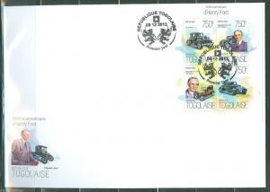 TOGO 2013 150th BIRTH ANNIVERSARY OF HENRY FORD  SHEET FIRST DAY COVER