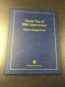 World War II 50th Anniversary Deluxe Stamp Sheets - Postal Commemorative Society 