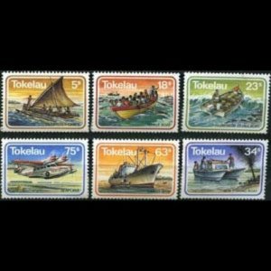 TOKELAU 1983 - Scott# 91-6 Outrigger Canoes Set of 6 NH