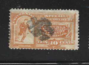 United States Scott #E3 10-cent Orange Special Delivery used, tiny stain