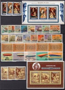 Penrhyn 1980-86 Group of Good Sets + Mini-sheets Royalty Christmas MNH CV$170