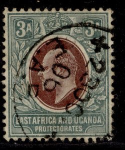 EAST AFRICA and UGANDA EDVII SG22, 3a brown-purple & green, FU. Cat £45. CDS