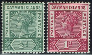 CAYMAN ISLANDS 1900 QV ½D AND 1D