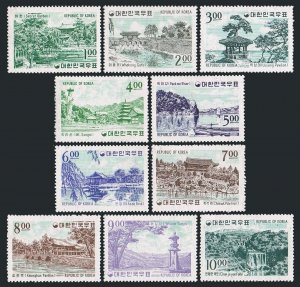 Korea South 434-443,MNH. Mi 426-435. Views1964.Palaces,Gardens,Falls,Gates,Pond.