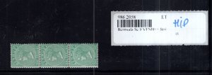 9862058 Bermuda Sc 9 VFNH++ Strip of3  CV 75$