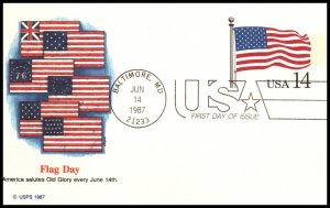US UX117 Flag Fleetwood Postal Card U/A FDC