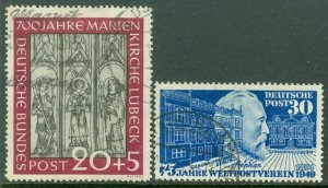 EDW1949SELL : GERMANY 1949 Scott #669, B317 Both Very Fine, Used. Catalog $100.