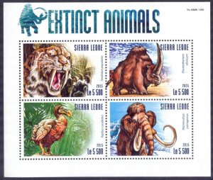 Sierra Leone 2015 Extinct Animals Sheet MNH