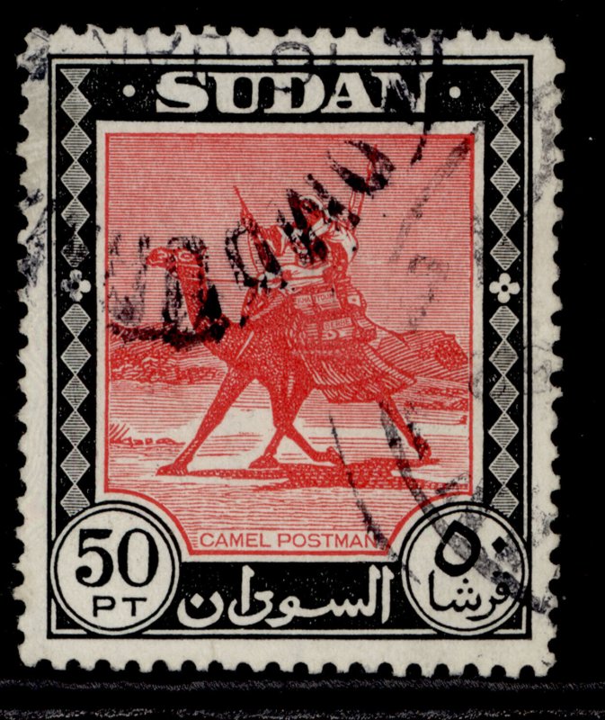 SUDAN GVI SG139, 50p carmine & black, FINE USED.