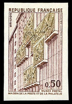 France, 1950-Present #1389 (YT 1782) Cat€15.50, 1973 Postal Museum, imperf....