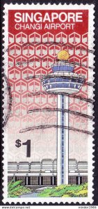 SINGAPORE 1981 QEII $1 Multicoloured, Opening of Changi Airport SG415 FU