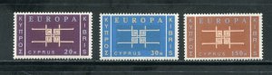 Cyprus 229-231 Stylized Links, Europa Issue Stamp Set Mint Hinged 1963