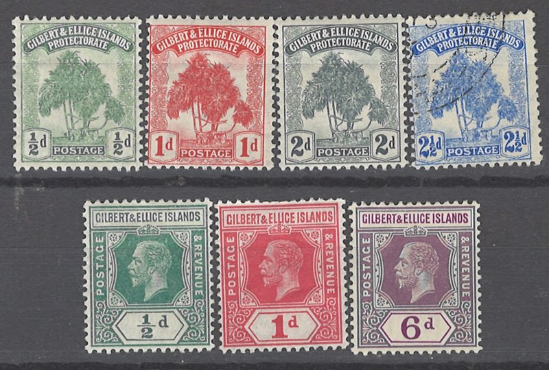 COLLECTION LOT # 2061 GILBERT & ELLICE ISLANDS 7 MH/USED STAMPS 1911+ CV+$29