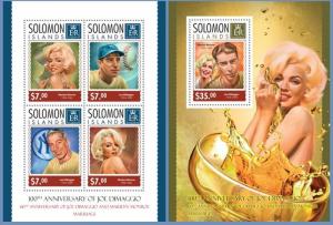 SOLOMON IS. 2014 2 SHEETS slm14311ab DIMAGGIO MARILYN MONROE