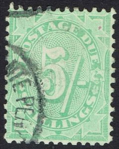 AUSTRALIA 1908 POSTAGE DUE 5/- WITH STROKE USED