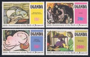 Uganda 318-321,322,MNH.Michel 306-309,Bl.29. Picasso-100,1981.Minotaur.