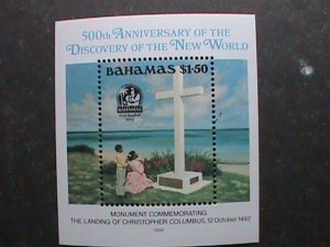 BAHAMAS STAMP-1992  500TH ANNIVERSARY OF DISCOVER NEW WORLD MNH S/S SHEET