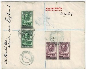 Bechuanaland 1933 Makgobis Stadt cancel on large part cover FRONT to England