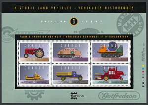 Canada 1552, MNH, CAPEX '96, Historic Vehicles miniature sheet