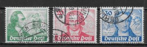 Germany West Berlin 9N61-63 Goethe set Used (*sch)