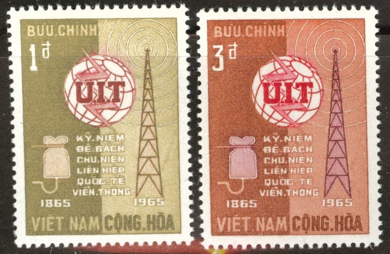 South Vietnam Scott 253-254 MNH** ITU set