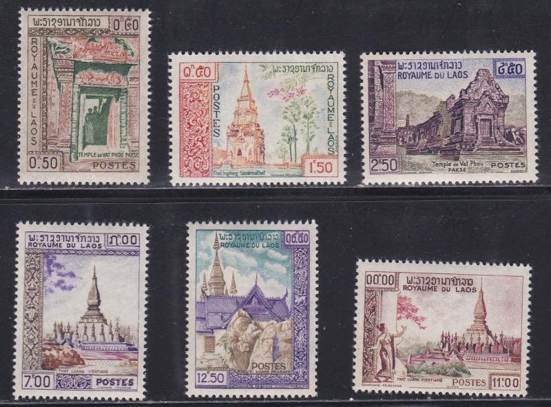 Laos # 60-65, Historic Monuments, NH Set