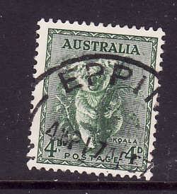 Australia-Sc#171-used 4p green-Koala-1942-