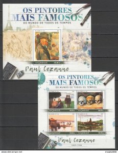 2016 Mozambique Art Famous Painters Paul Cezanne 1Kb+1Bl ** St2124