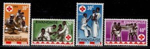 Rwanda #44-47 ~ Short Set 4 of 8 ~ Red Cross Anniversary  ~ Unused, MX  (1963)