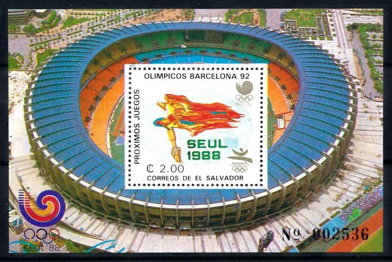 [92159] El Salvador 1988 Olympic Games Seoul Sheet MNH