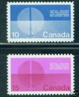 CANADA Scott 513-4 MNH** UN 25th Anniversary Set