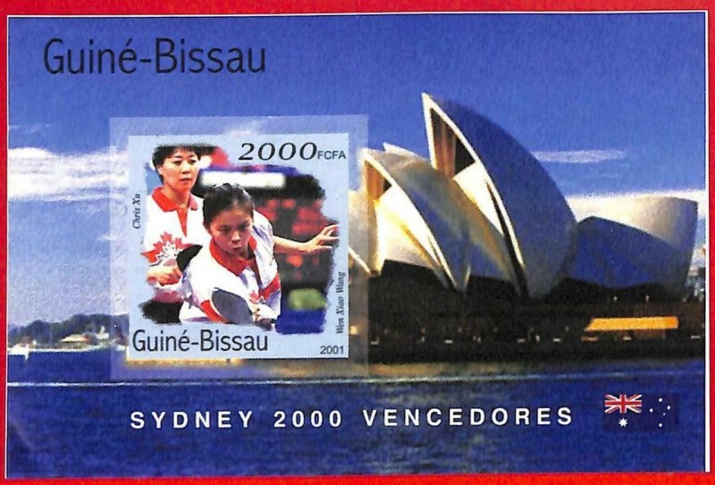 A0717 - GUINEA-BISSAU - ERROR  IMPERF SHEET - SPORT: Sydney OLYMPICS Ping Pong