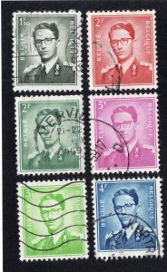 Belgium 1953-72 1.50fr to 4fr Baudouin, Scott 451-453, 455-457 used