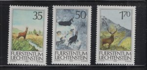 Liechtenstein #849-51 (1986  Hunting set) VFMNH CV $2.75