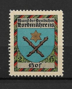 Association of Germans of the North Moravia, Coat of Arms Hof, Lacquer, VF MNH**