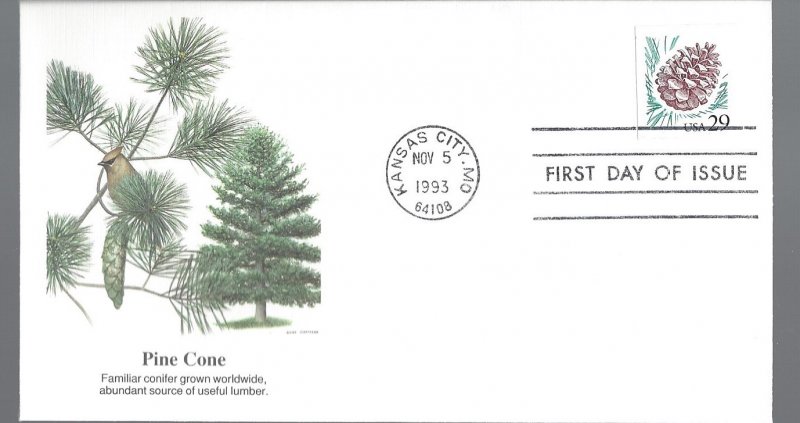 United States, 2491, Pine Cone Fleetwood First Day Cover FDC, Used