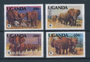 [110635] Uganda 1991 Wild life WWF African elephants  MNH