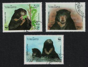 Laos WWF Sun Bear 3v 1994 CTO SC#1174-1176 SG#1396-1398 MI#1410-1412