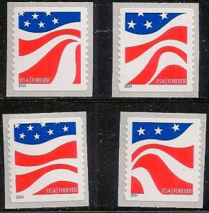 US 4894-4897 Red White Blue F set 4 MNH 2014