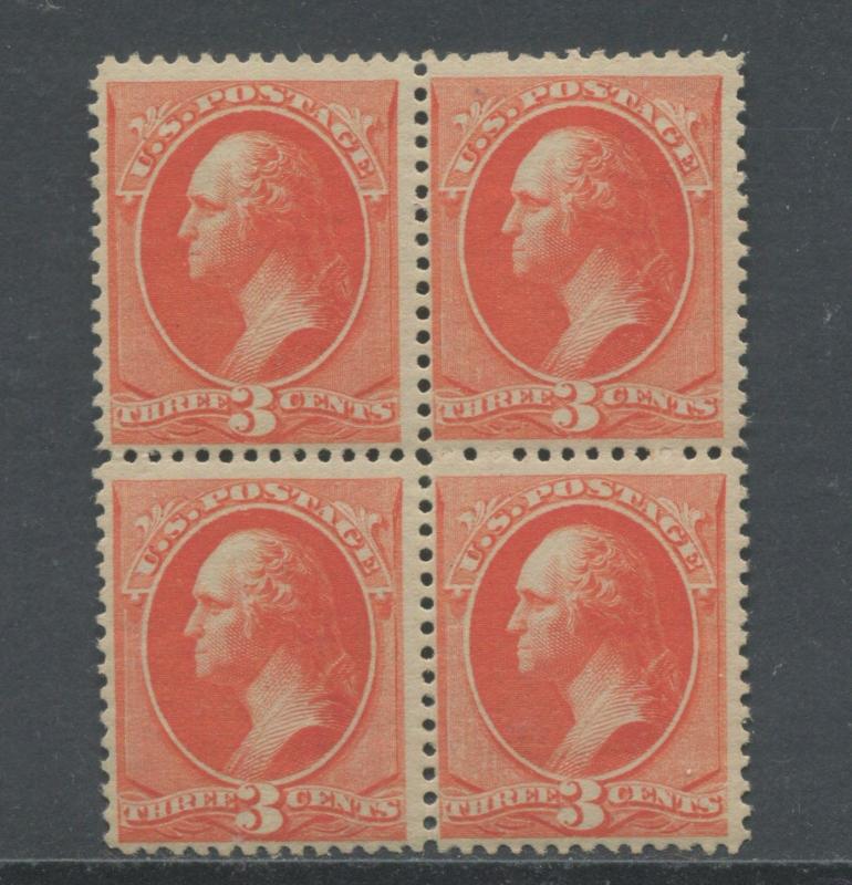 1887 US Stamp #214 Mint Never Hinged F/VF Block of 4 Catalogue Value $720